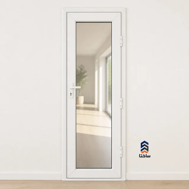 درب دوجداره UPVC وینتک تمامشیشه با شیشه ساده ضخامت ۴و۴